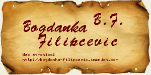 Bogdanka Filipčević vizit kartica